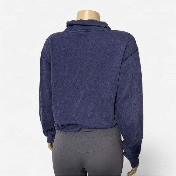 Victoria's Secret PINK Blue Quarter-Zip Sweater with Logo - Picture 3 of 4